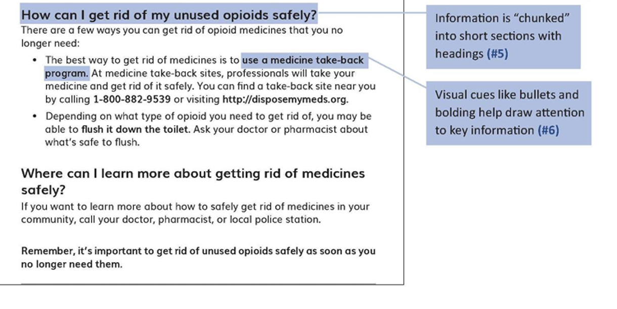 Example on the proper removal of unused or expired opiods safely (second half of image)